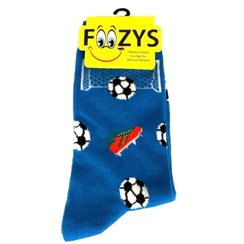 Foozys Women's Crew Socks:‎ Soccer; Blue; Women's Size 9-11